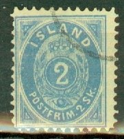 KK: Iceland 1 used reprint, thins CV $150