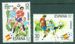 Spain Scott 2234-5 MNH** Soccer World Cup set 1981