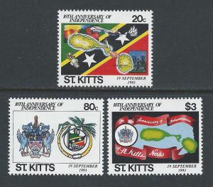 St. Kitts #366-8 NH Independence 10th Anniv