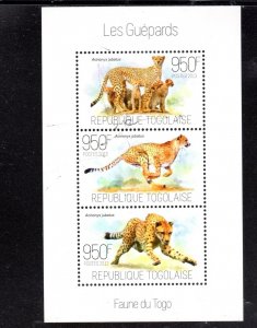 TOGO 2013 CHEETAHS MINT VF NH O.G M/S3 ( 40TO)