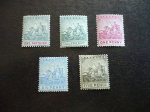 Stamps - Barbados - Scott# 70-72,74-75 - Mint Hinged Part Set of 5 Stamps