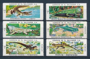 [116206] El Salvador 1976 Reptiles crocodile lizards iguana  MNH