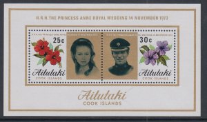Aitutaki 78a Royal Wedding Souvenir Sheet MNH VF