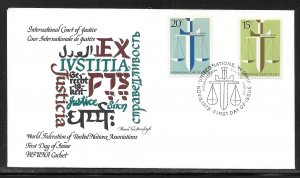 United Nations NY 314-315 ICJ WFUNA Cachet FDC First Day Cover