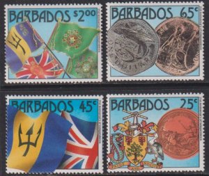 1987 Barbados National Independence complete set MNH Sc# 714 / 717 CV $7.75