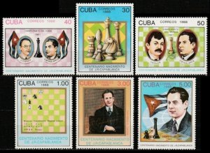 1988 Cuba 3199-3204 Chess / Grandmasters 30,00 €