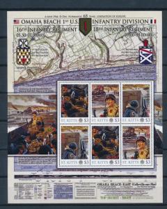 [81209] St. Kitts 2011 Second World war D-day Omaha beach Sheet MNH