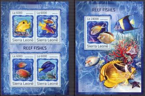 Sierra Leone 2016 Marine Life Fishes Sheet + S/S MNH