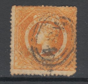 New South Wales Sc 41a, SG 167a, used. 1862 8p red orange Diadem, short corner
