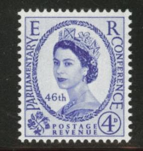 Great Britain Scott 337 MNH** 1957 4p QE2 stamp CV$1.10