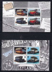 Isle Of Man  1999  - Vintage Manx Buses  - MNH -  Bklt panes set  # 831a-834a