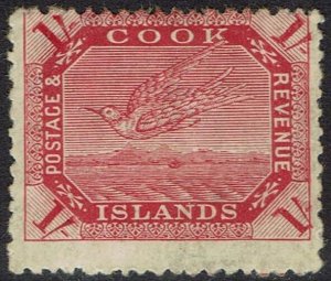 COOK ISLANDS 1913 BIRD 1/- PERF 14