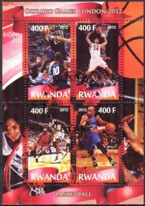 {g061} Rwanda 2012 Olympics Basketball sheet Used / CTO Cinderella