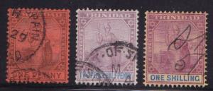 Trinidad 1883-1904 Scott 68//106  QV Stamps in FINE Used (O) Condition Small Lot