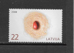 BIRDS - LATVIA #699 BIRD'S NEST MNH