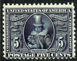 [CM]   US #330 MNH OG 1907 JAMESTOWN Expo ~ Key Issue...ALWAYS FREE SHIPPING!!!