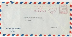 Spain 1964 Banco De Bilbao Madrid Airmail Madrid CancelLarge Stamps Cover R18622 