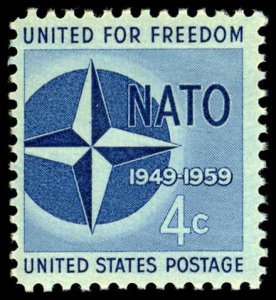 US Sc 1127 F-VF/MNH - 1959 4¢ NATO 10 year Anniversary