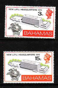 Bahamas-Sc#301-2-unused NH set-UPU Headquarters-1970-