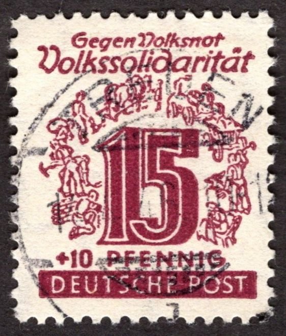 1946, Germany, West Saxony, 15+10pf, Used CTO, Sc 14NB8