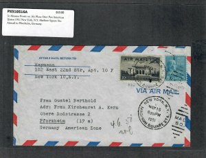 1951 Prexie Cover 5c Monroe New York NY Madison Square Sta. Airmail