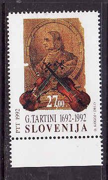 Slovenia-Sc#136-unused NH set-Tartini-Violinist & Composer-Music-1992-
