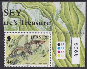 Jersey 995 Water Nature's Treasure Palmate Newt 46p single UR MNH 2001