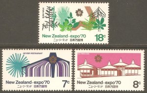 NEW ZEALAND Sc# 459 - 461 MNH FVF Set-3 Expo 70 Architecture