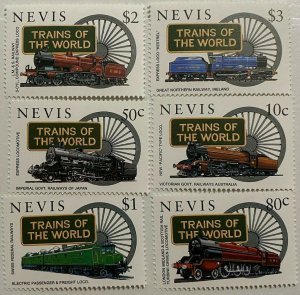 Nevis 1997 - Trains - Set of 6 Stamps - Scott #1031-6 - MNH