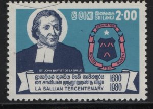 SRI LANKA, 603,  HINGED, 1981 St. John Baptist de Salle