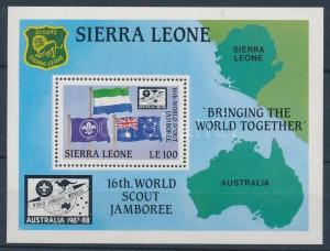 Sierra Leone stamp Scout block MNH 1987 Mi 70 WS107219
