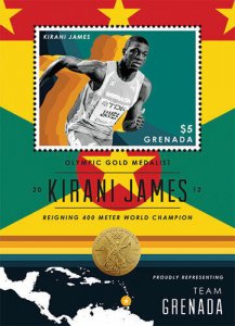 Grenada - 2012 - Kirani James - Olympic Gold Medal - Souvenir Stamp Sheet - MNH