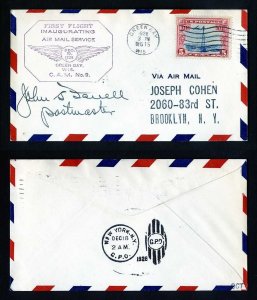 # C11 on CAM # 9 First Flight cover, Green Bay, WI to Milwaukee, WI - 12-15-1928