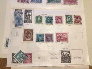 Czechoslovakia stamps on folded page  A11793