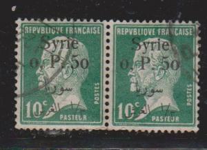 SYRIA Scott # 160 Used Pair - Overprint On French Stamp