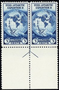 753, Unused NGAI 3¢ Byrd Vertical Line Pair -- Stuart Katz