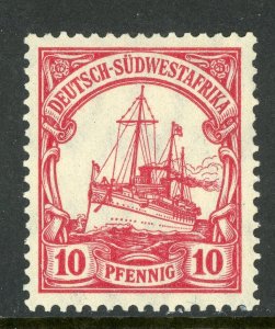 Germany 1906 Southwest Africa 10pf Yacht Wmk Scott #28 MNH F550