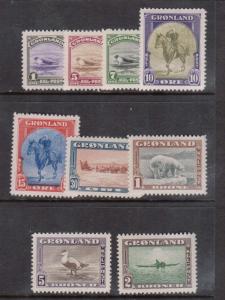 Greenland #10 - #18 VF/NH Set