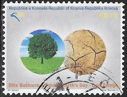 U.N. Kosovo 99 Used - Earth Day - Tree & Parched Land