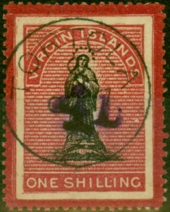 Virgin Islands 1888 4d on 1s Black & Rose-Carmine SG42 V.F.U 'Tortola' CDS