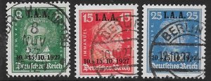 Germany 363-65  1927  set  3  FVF Used