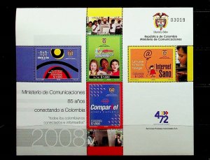 COLOMBIA Sc 1297 NH MINISHEET OF 2008 - COMMUNICATION - (CT5)