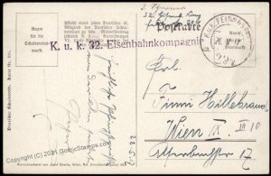 Austria WWI Railway Army Train Eisenbahnkomp 32 Feldpost G67338