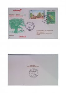 KV)1992 CAMEROON, COMMEMORATIVE ENVELOPE OF THE FIRST SWISSAIR FLIGHT YAOUNDÉ