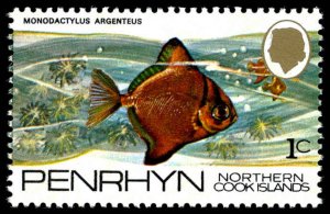 PENRHYN ISLAND Sc 51 VF/MNH - 1974 1c Monodactylus argenteus Fish