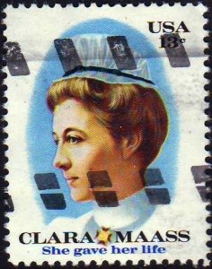 USA 1976 Sc#1699, SG#1676 13c Clara Maass USED.