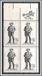 US Plate Block #1242 Sam Houston Slogan MNH