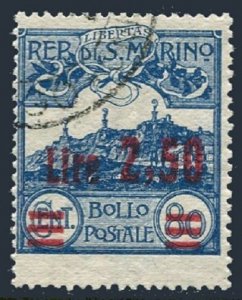 San Marino 96, used. Michel 124. Mt Titano surcharged, 1926.