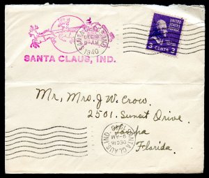 U.S. Scott 807 on Santa Claus, Indiana Cover