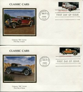 USA #2381-2385 #2385a Classic Cars FDC First Day Issue Cover Postage SILK Cachet